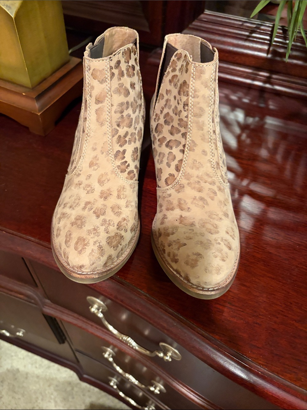 Matisse Tan Leopard Print Chelsea Booties
